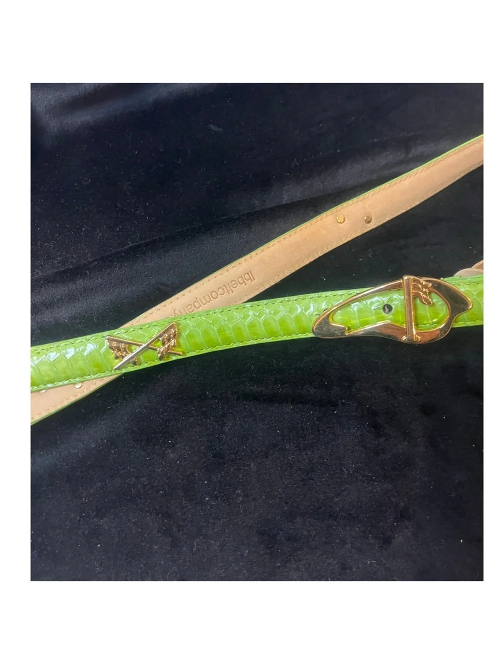 Women's Genuine Snakeskin Green Golf Belt  Medium NWT
